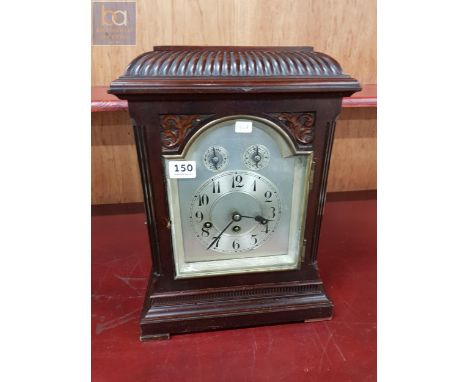 ANTIQUE BRACKET CLOCK WITH PENDULUM &amp; KEY