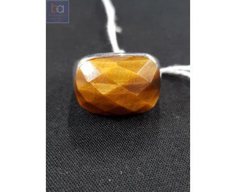 SILVER TIGERS EYE RING 