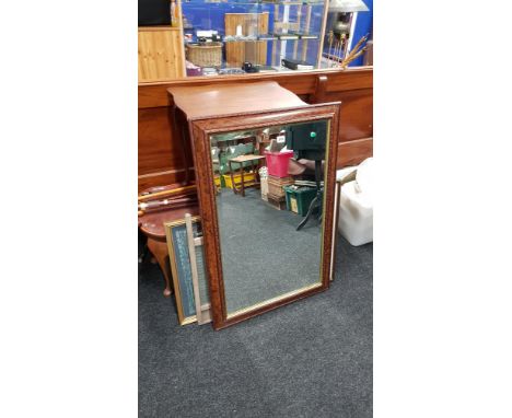 2 TABLES , MIRROR, WALKING STICK, PICTURES AND TRAY 