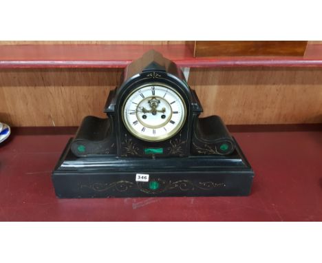 VICTORIAN SLATE MANTLE CLOCK 