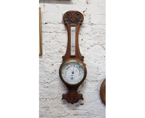 EDWARDIAN OAK BAROMETER
