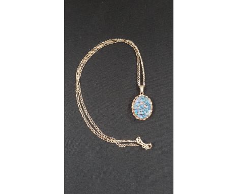 9 CARAT OPAL ON 14 CARAT GOLD CHAIN