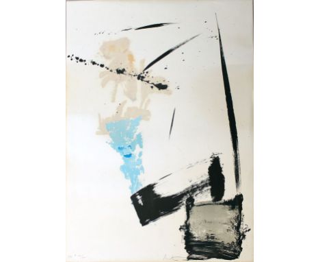 Miotte, Jean (1926 Paris 2016) Komposition. Farblithographie (Altersspuren, l. Randmängel), mittig u. mit Bleistift sign. sow