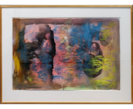 Heindorff, Michael (geb. 1949)  Abstrakte Komposition. Aquarell/Papier, re. u. sign. Verso Etikett Art Consulting Kimmerich, 