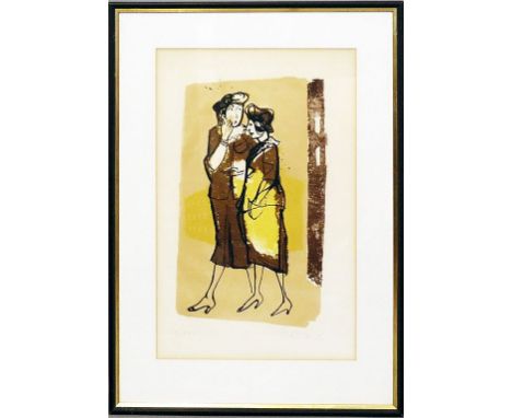 Fritsch, Ernst  (1892 Berlin 1965) Passanten. Farblithographie (Ränder etwas gebräunt), mit Bleistift sign. und num. /XXX. 38