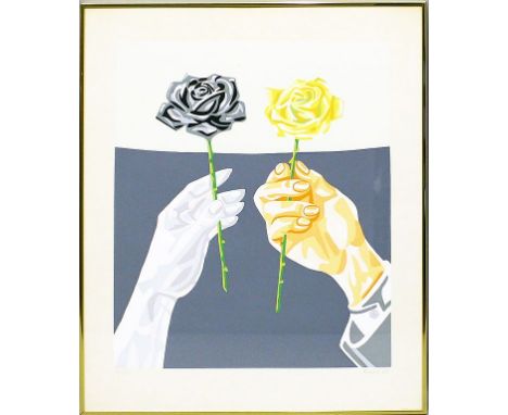 Rissa (geb. 1938 Rabenstein b. Chemnitz), eigentlich Karin Götz Zwei Hände mit Rosen. Farbserigraphie, re. u. mit Bleistift s