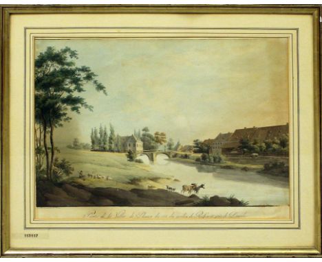 Wizani, Johann Friedrich (1770 Dresden 1838) "Partie de la Vallée de Plauen du côté du jardin de Reisewitz près Dresde", so b