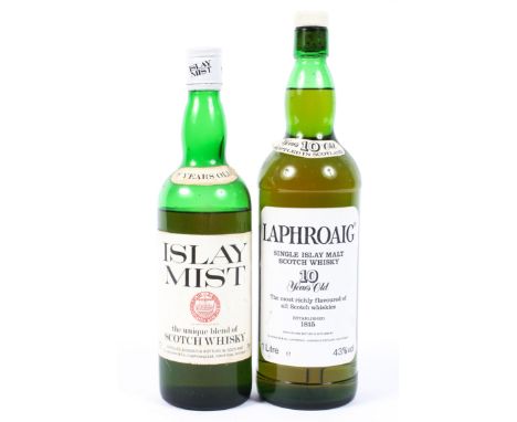Islay Mist 8 year old scotch whisky, c.1970's. 40% vol, together with a bottle of Laphroaig single islay malt scotch whisky 1