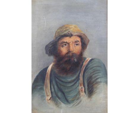 20th Century School, portrait of a fisherman in 19th century attire, oil on canvas, unsigned, framed, 47cm x 31cm