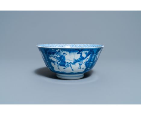 Full title: A Chinese blue and white 'Xi Xiang Ji' bowl, Kangxi mark and of the periodDescription: Dia.: 20,5 cm - H.: 9,5 cm