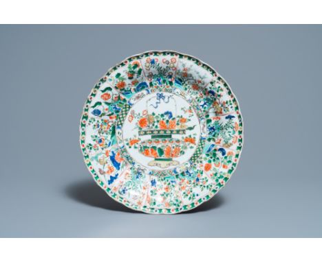 Full title: A Chinese famille verte 'flower basket' dish, KangxiDescription: Dia.: 36 cmÊ Provenance:- An important Dutch pri