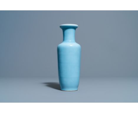 Full title: A Chinese monochrome lavender-blue vase, Kangxi mark, 19th C.Description: H.: 29,5 cmInformation concerning condi