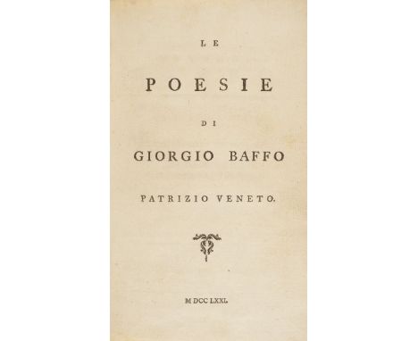 In 8° (175 x 110 mm); [2], 250, [2] pagine. Piccolo fregio xilografico al frontespizio (poche sporadiche bruniture.) Legatura