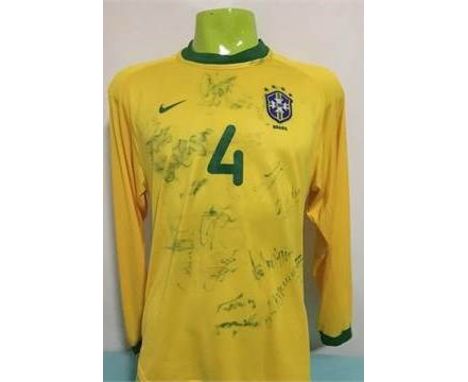 Rare match worn shirt from 2001. Juan played 79 times for Brazil from 2001 to 2010 so this would have been one of his first s