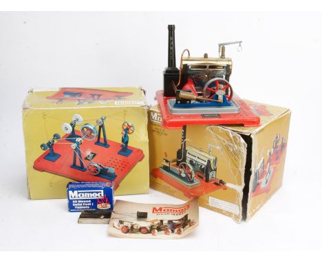 A Mamod SP4 Stationary Steam Engine and WS1 Workshop, both in original boxes and appear little used, the engine a single-cyli