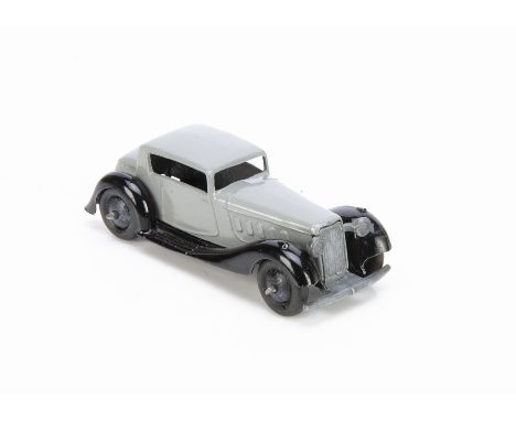 A Dinky Toys 36c Humber Vogue, early post-war issue, grey body, black moulded chassis with slots, black smooth hubs, E, minor