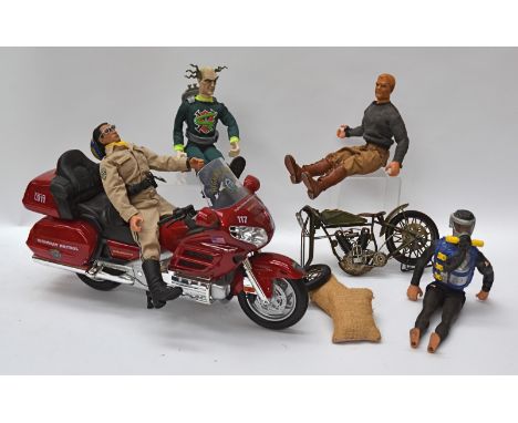 Large collection of circa 1990s Action Man and Ultimate Soldier and various vintage style Far East manufactured Motorcycles a