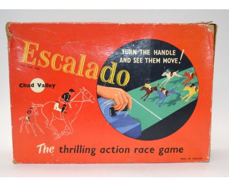 1960S Chad Valley Escalado Horse Racing Game, comprising five lead horse and race track, in original box, VG, box F 
