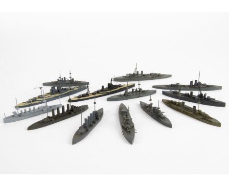 Bassett-Lowke Naval Waterline Models 1/1200 Scale, all with Bassett-Lowke paper labels includes twenty five mainly smaller su