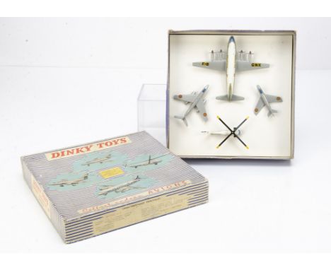 French Dinky Toys 60 Aircraft Presentation Set, comprising four models, 60a Dassault Mystere Iva, 60b Sud Aviation Vautour, 6