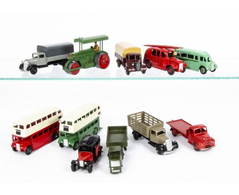 Dinky Toy Commercials, including 25f Market Gardeners Lorry, 25b Covered Wagon, 33w Mechanical Horse &amp; Open Wagon, 30s Au