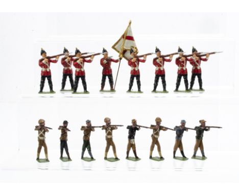 48mm scale Boers solid cast based on Heyde figures (8),  55mm scale 19th Century Manchester Regiment based on German made fig