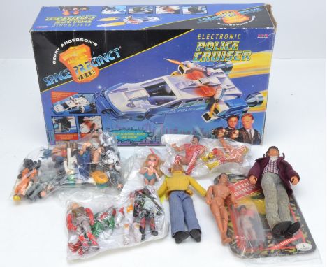 1960s-90s Space Precinct and Other Figures, a boxed Space Precinct Vivid Imaginations 54017 Police Cruiser working but discol