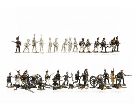 Charles Stadden 30/35mm scale Wargaming foot figures, most part painted, some unpainted, 3 complete, (101), a RFA gun, limber