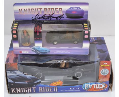 David Hasselhoff Signed Corgi Knight Rider, a boxed 1:36 scale CC05601 Pontiac Transam "Kitt" with white metal Michael Knight