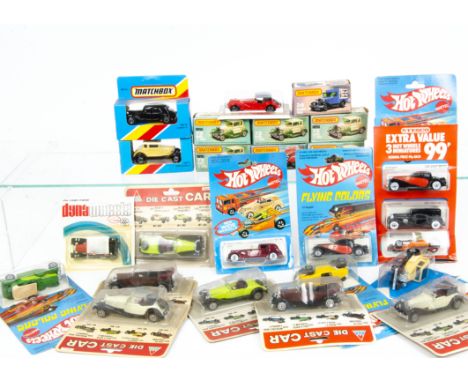 Vintage/Classic Type Cars by Various Makers, including Matchbox 73 Ford Model A (7), 47 Jaguar SS100, 38 Ford Model A Van, Ho