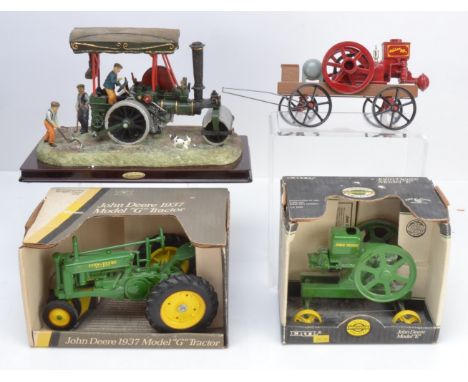 Larger Scale Tractor and Traction Engine Models, 1:6 scale John Deere Model E Engine 4350 and 1:16 scale 1937 Model G Tractor