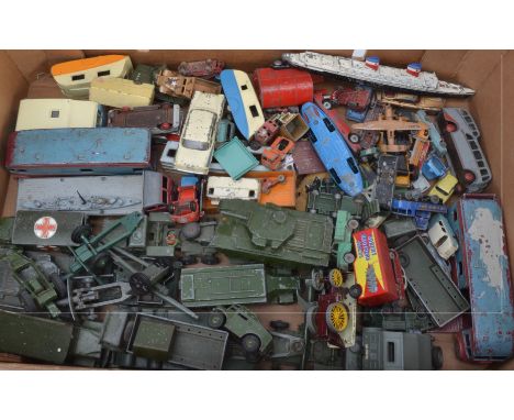 Playworn Diecast Vehicles, a mainly postwar collection in various scales including private, commercial and military, examples