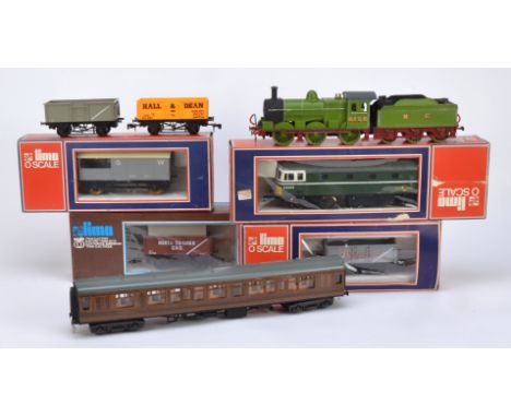 Lima and Modified O Gauge 2-rail British-market Trains, boxed items including two LMS 4F 0-6-0's in black both no 4547, and B