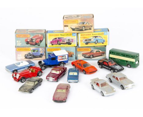 Matchbox Superfast, including 25 Ford Cortina GT, 24 Rolls Royce Silver Shadow, 6 Mercedes Tourer, 59 Porsche 928, 47 Jaguar 