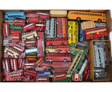 Postwar and Later Diecast Buses and Coaches, a playworn collection including a number of repaints examples by Dinky, Corgi, M