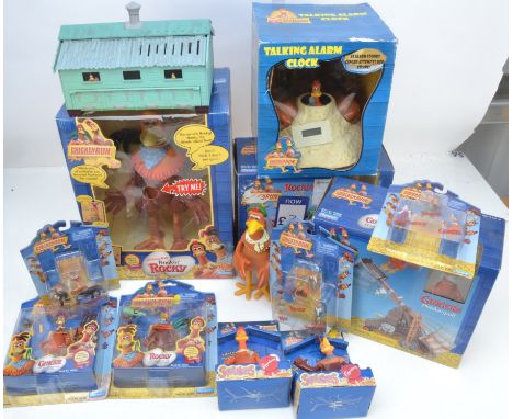 Chicken Run Toys and Collectibles, boxed/packaged items including talking alarm clock by Wesco, Rockin Rocky 40251, Gingers C