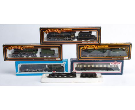 Mainline and Airfix 00 Gauge Steam Locomotives and Bachmann Coach, Mainline 37053 BR green Standard Class 4 75001 and another
