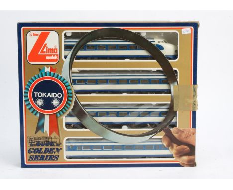 Lima HO Gauge Golden Series Japanese Tokaido Shinkansen Bullet Passenger Set, comprising blue and white 4-car unit, in origin