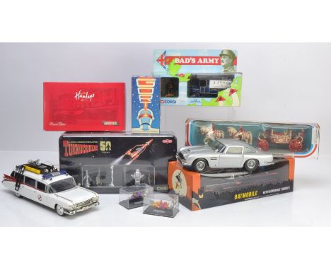 Film and TV related Models and Others, variuos items including a boxed plastic 1960s Batmobile  with figures DC3930 by NJ Cro