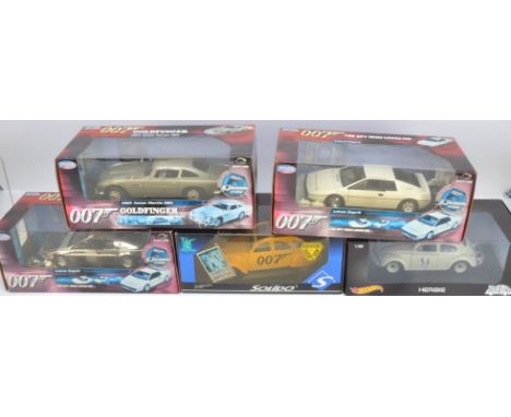 James Bond and Love Bug 1/18 Scale Models, a boxed group of five including Joyride 33852 Lotus Espirit, 33745 1965 Aston Mart