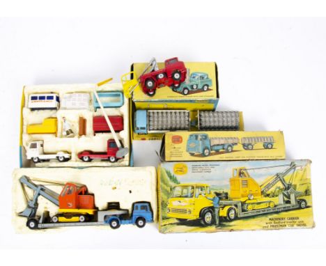 Corgi Toys Gift Sets, 27 Machinery Carrier with Bedford Tractor Unit and Priestman Cub Shovel, 21 ERF Dropside Lorry and Plat