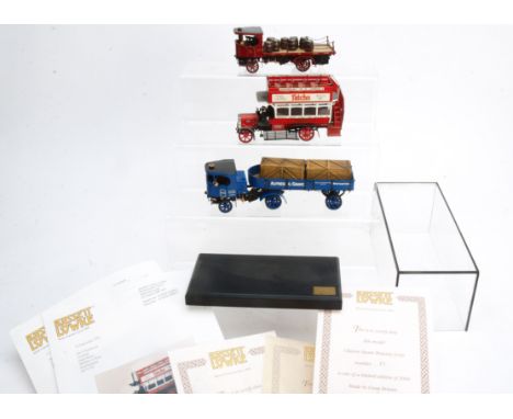 Three late Bassett-Lowke 1/43 scale limited edition Road Vehicles, comprising London 'B' type bus, LE no 123/2000, Northampto