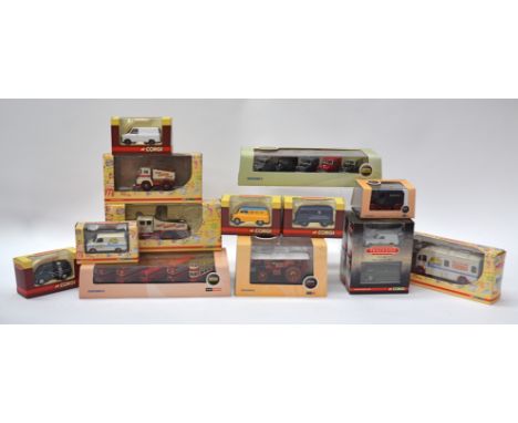 Corgi Trackside and Oxford Diecast, a boxed collection of 1:76 scale vintage private and commercial vehicles including Corgi 