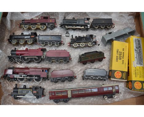 LMS 00 Gauge kit-built or adapted Locomotives, maroon 0-6-2T No 16, black 0-6-0 No 6, maroon 4-4-0 (Tri-ang Chassis) No 1, ma