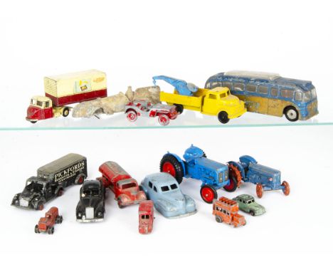 Playworn British Diecast, by various makers including Timpo, Budgie, Merlin, Morestone, Condon, Crescent, Britains, Mettoy, L