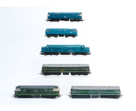 Tri-ang Tri-ang Hornby and Hornby 00 Gauge unboxed Diesel Locomotives, Tri-ang, BR green A1A A1A (2), green Hymek D7063 (lowe