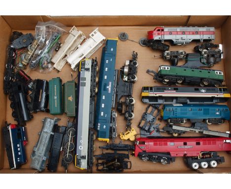 Various Manufacturers 00 Gauge Steam and Diesel Locomotives Spares, including Lima repainted HO Gauge Class 33, 00 gauge blue
