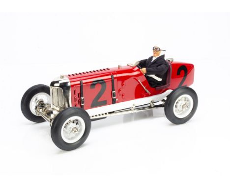 A Gilbow Tinplate  and Diecast Clockwork Miller Car, large scale model, approx 500mm in length, red body, RN2, white wire whe