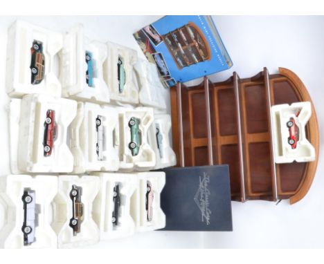 Franklin Mint Cars of the 1950s, a set of twelve 1:43 scale models all in original packaging, Cadillac Eldorado with repaired