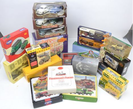 Showmans Models and Postwar Vehicles, a boxed collection of commercial models, Vanguards by Corgi and Lledo (3), Original Omn